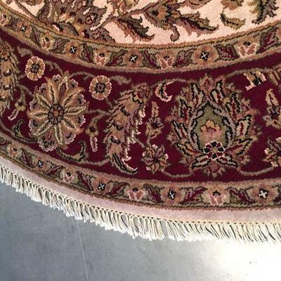 AUTHENTIC HAND KNOTTED WOOL JAIPUR AREA ROUND 8x8