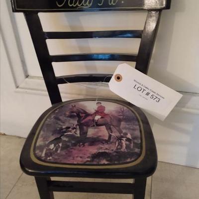 Lot 573 - Painted Vintage Chair, child size