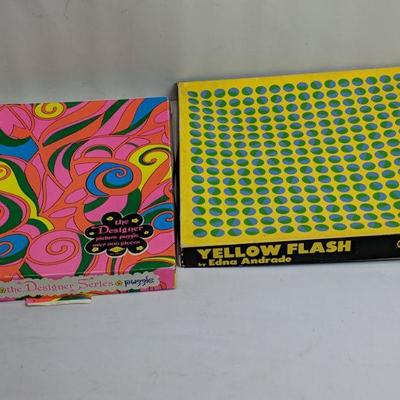 2 Vintage Puzzles, Designer & Yellow Flash Jigsaw Puzzle, 500pc/ea Unverified