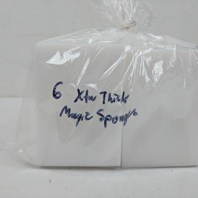 Magic Cleaning Sponges, Extra Thick. No packaging, Qty 6 - New