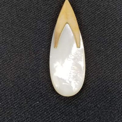 Mother of Pearl Pendant on 14K Gold Chain