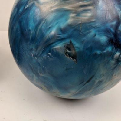 Blue Marble Bowling Ball with Bag, Ball Engraved 