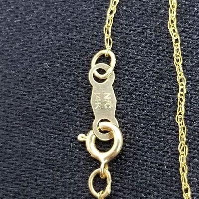 Mother of Pearl Pendant on 14K Gold Chain