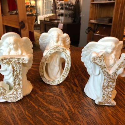 CERAMIC ANGEL CANDLE HOLDERS