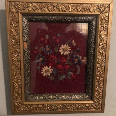 ANTIQUE NEEDLEPOINT PICTURE