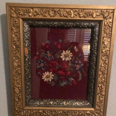ANTIQUE NEEDLEPOINT PICTURE