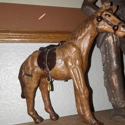 HORSE STATUE made of LEATHER