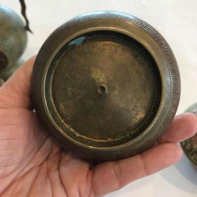 Lot of Brass (?) Bell, shoes, etc  signed  