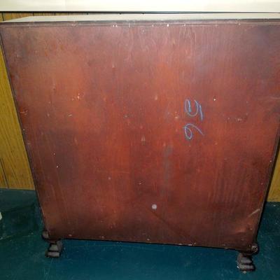 Lot 187: Serpentine Early American Secretary Desk Repro w/Claw Feet