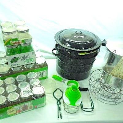Lot 78: Pressure Cooker, Canning Supplies, Canning Jars and More