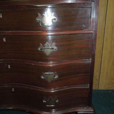 Lot 187: Serpentine Early American Secretary Desk Repro w/Claw Feet