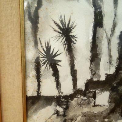 Lot 190: "Baroque Deerway" Framed Watercolor by John Hulse
