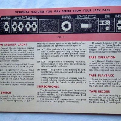 Lot 111: Vintage GE Solid State Stereo Console w/ Manual and Specs