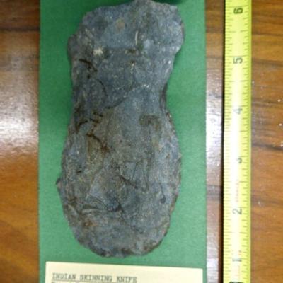 Lot 276: Large NC Cherokee Nation et al Relics and Arrowheads in Glass Case