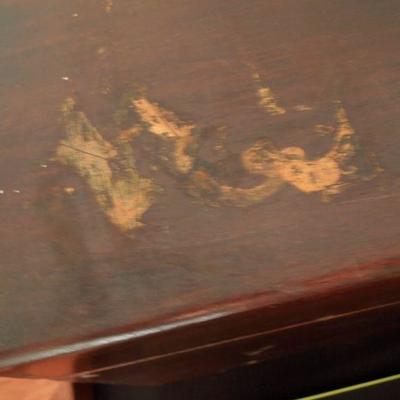 Lot 207: Antique Keepsake Box with Shelf and Burl Tray