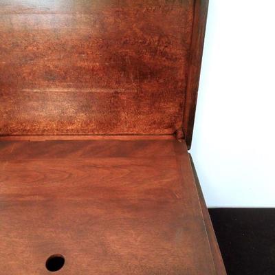 Lot 207: Antique Keepsake Box with Shelf and Burl Tray
