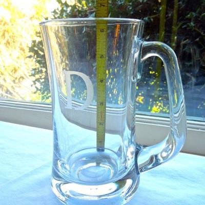 Lot 173: Four Heavy Monogramed Beer Mugs and a Silver Pitcher