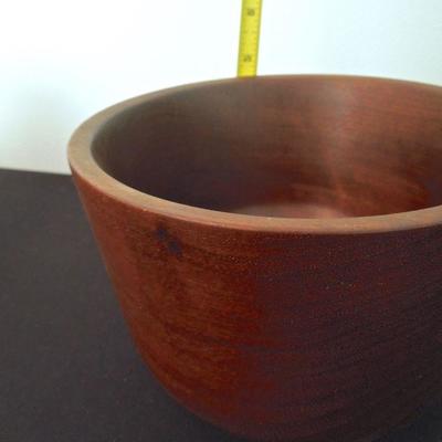 Lot 214: Vintage Celadon Etched Teapot, Woven Vine Mat and Turned Walnut Bowl