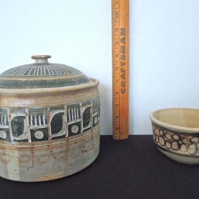 Lot 272: Two 1970's Studio Pottery Pieces by Michael Pitts