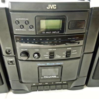 Lot 19: JVC PC-X55 Portable Boom Box System with Cassette Tape Player