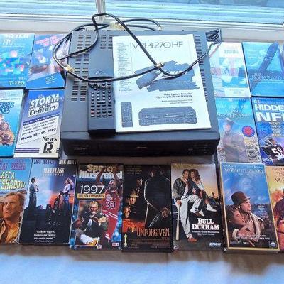 Lot 113: Zenith VCR and 20 Classic VHS Tapes