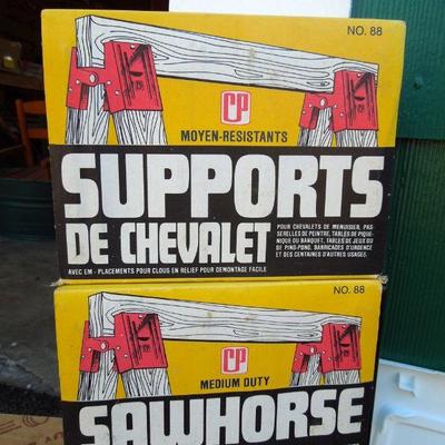 Lot 275: Hand Truck, Orbital Sander, Sawbucks and Hardware