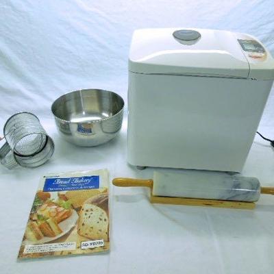 Lot 75; Panasonic Bread Maker and Marble Rolling Pin