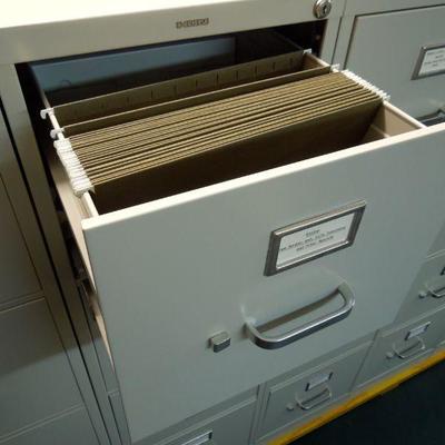 Lot 143: Six Identical Hon Metal File Cabinets with Complete Set Keys