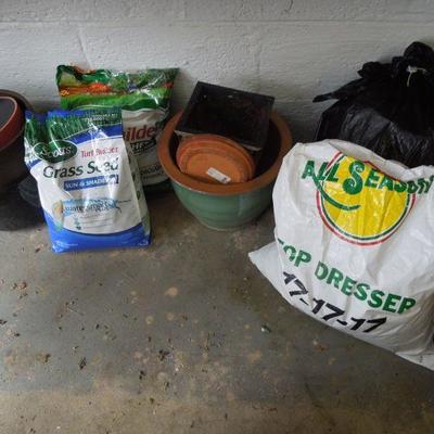 Lot 240: Large Group of Gardening and Lawn Tools Blower and Tool Belt