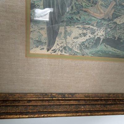 Lot 195: Framed Print Mallard duck by Sallie E. Middleton