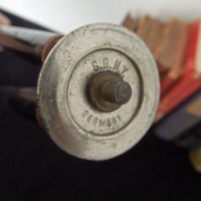 Lot 201: Group of Antique Vintage Books and Antique Brass LegTripod