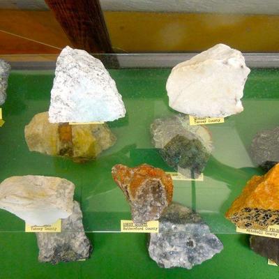 Lot 115: NC Only Rough Gem and Mineral Collection in Display Case