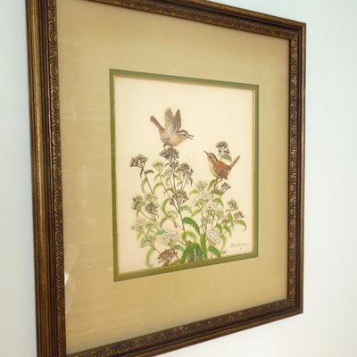 Lot 192: Two Vintage Framed Bird Prints by Middleton and Oliver