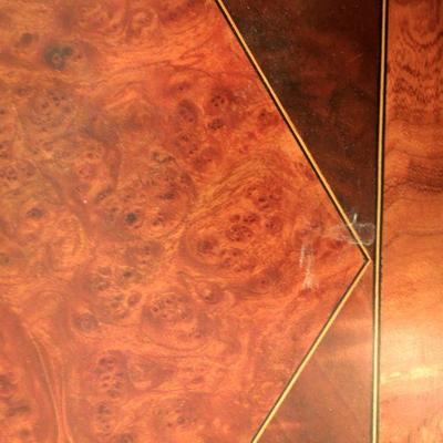 Lot 207: Antique Keepsake Box with Shelf and Burl Tray