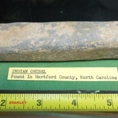 Lot 276: Large NC Cherokee Nation et al Relics and Arrowheads in Glass Case