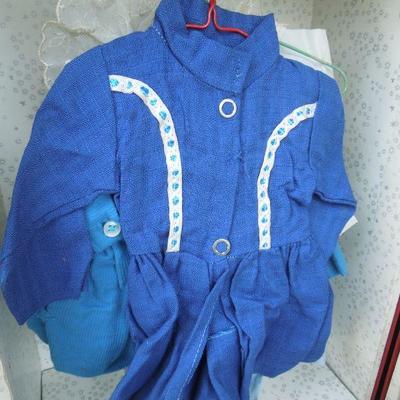 Lot 230: 1960's Metal Doll Case, Doll and Homemade Doll Clothes