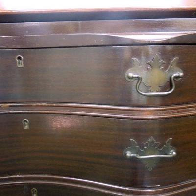 Lot 187: Serpentine Early American Secretary Desk Repro w/Claw Feet