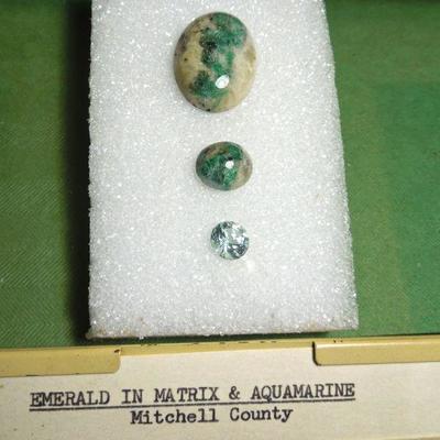Lot 118: North Carolina Rough Gems and Minerals  in Display Case 
