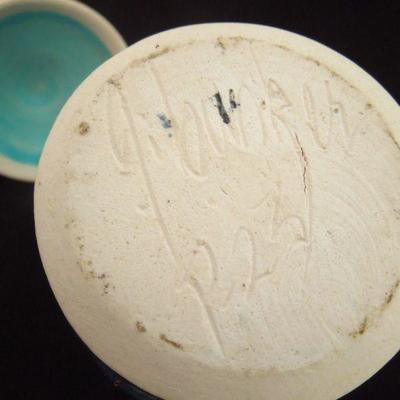 Lot 212: G. Bunker Lidded Vase Porcelain Studio Pottery 1970's