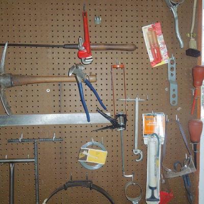 Lot 239: Large Group of Forged Hand Tools, etc.