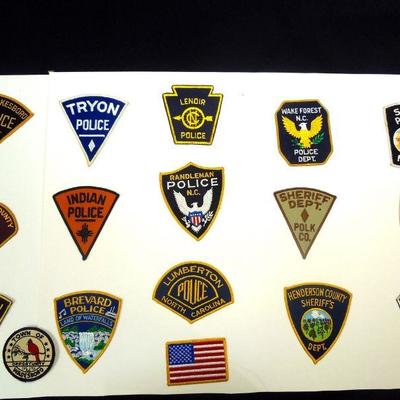 Lot 137:  Sixteen Vintage Embroidered NC Police Patches