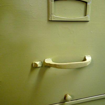 Lot 188: Two Vintage Green Painted File Cabinets