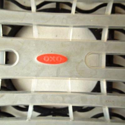Lot 273: Stacking Shelves, Bins, Bathroom Scales, Lightbulbs and Paper Goods