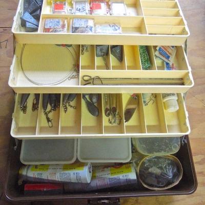 Lot 235: 2 Vintage Berkley Cork Fishing Poles, Penn Reels and Wood Model Skiff