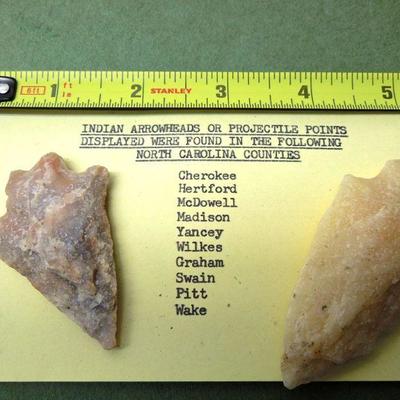 Lot 276: Large NC Cherokee Nation et al Relics and Arrowheads in Glass Case