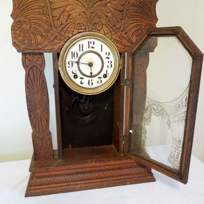Lot 149: Antique Victorian Gingerbread Mantel Clock 