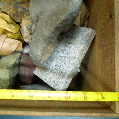 Lot 134: Wood Crate of Rocks