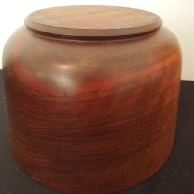 Lot 214: Vintage Celadon Etched Teapot, Woven Vine Mat and Turned Walnut Bowl