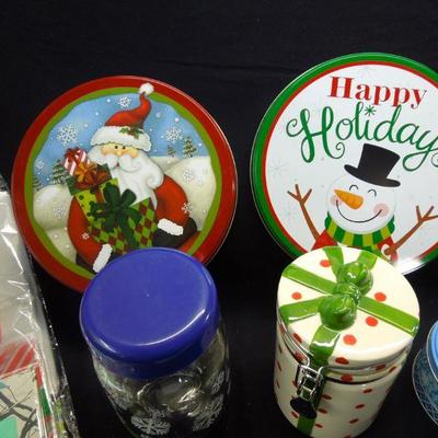Lot 48: Christmas Containers and Unopened Wrap