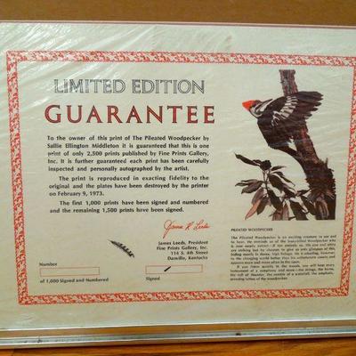 Lot 194: Metal Framed Sallie Middleton "Pileated Woodpecker"